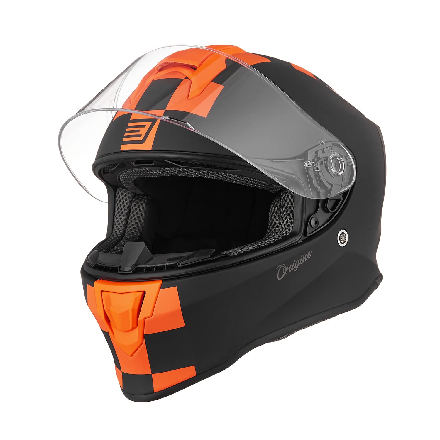 ORIGINE Integralhelm Motorradhelm mit Belüftung ECE Zertifizierung (Contest MATT ORANGE Black,L) von ORIGINE