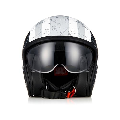 ORIGINE Jet-Motorradhelm mit Schutzbrille, ECE 22-06-Zulassung (Rebel Star Grey, M) von ORIGINE