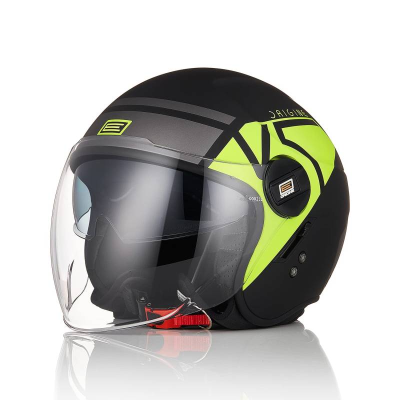 ORIGINE Motorrad Helm Jet Helm Scooter mit Doppelvisier genehmigt ECE 22-06 von ORIGINE