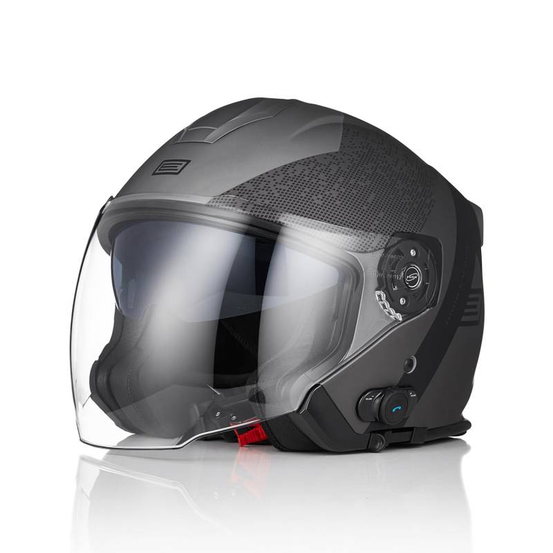 ORIGINE Motorrad Jet Helm mit Bluetooth Roller Helm mit Doppelvisier genehmigt ECE 22-06 von ORIGINE