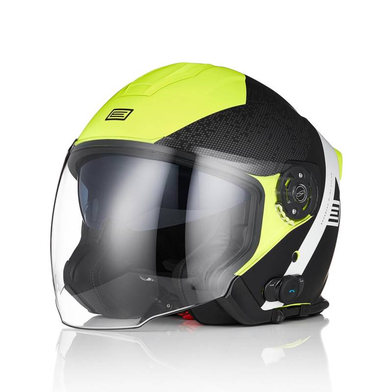 ORIGINE Motorrad Jet Helm mit Bluetooth Roller Helm mit Doppelvisier genehmigt ECE 22-06 von ORIGINE