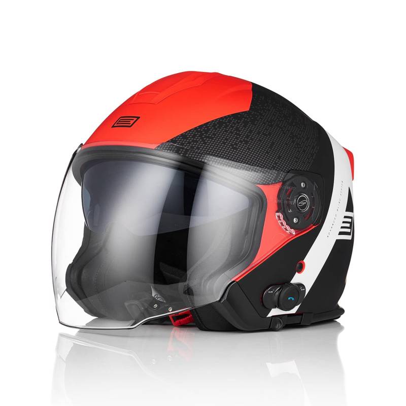 ORIGINE Motorrad Jet Helm mit Bluetooth Roller Helm mit Doppelvisier genehmigt ECE 22-06 von ORIGINE