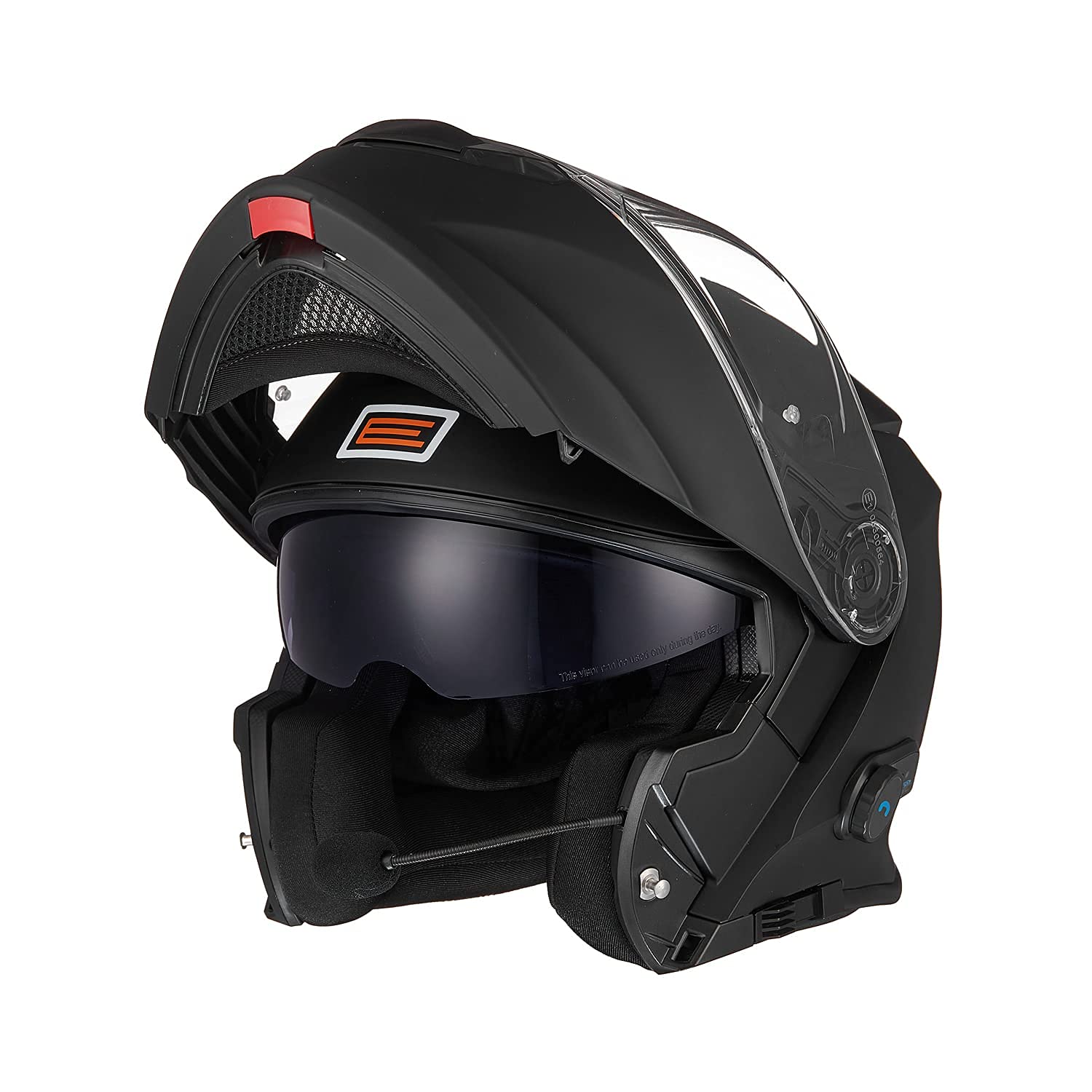 ORIGINE Motorradhelm Bluetooth Klapphelm Integralhelm ECE Mit Doppelvisier (SOLID MATT BLACK,S) von ORIGINE