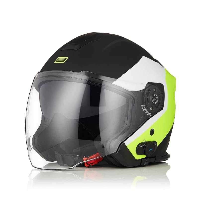 ORIGINE Motorradhelm Jethelm Roller Helm Bluetooth ECE Mit Doppel Visier von ORIGINE