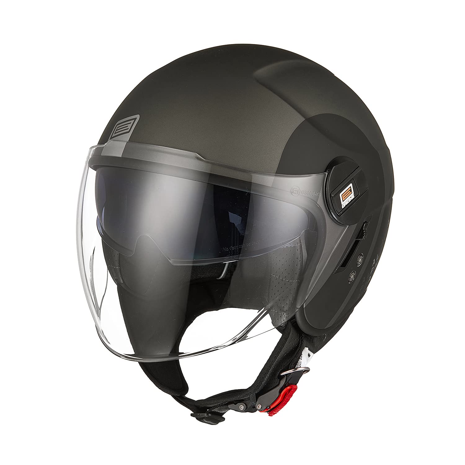 ORIGINE Motorradhelm Jethelm Roller Helm Scooter Helm Chopper Helm Moped Mofa Helm mit Doppelvisier ECE Zertifizierung (Track Black Titanium,L) von ORIGINE