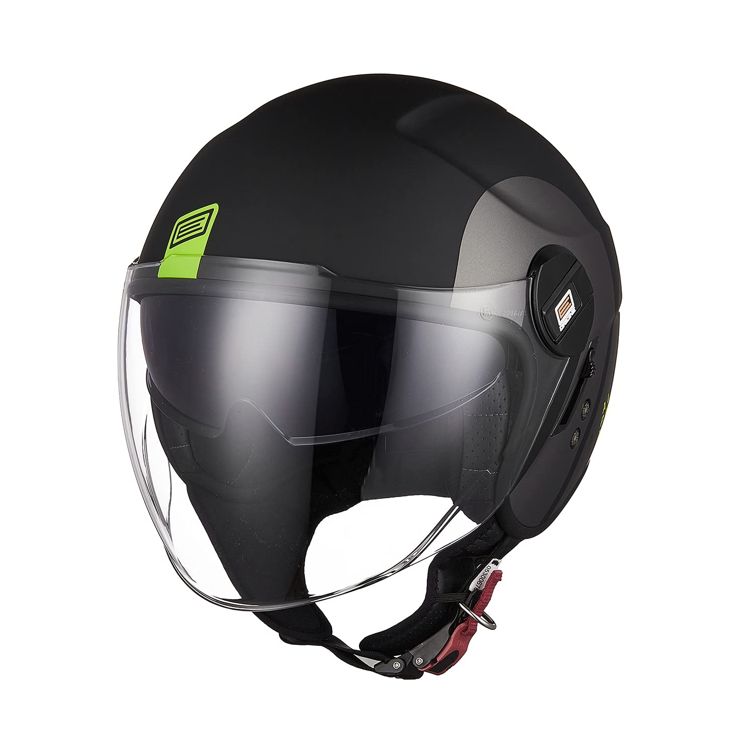 ORIGINE Motorradhelm Jethelm Roller Helm Scooter Helm Chopper Helm Moped Mofa Helm mit Doppelvisier ECE Zertifizierung (TRACK FLUO YELLOW BLACK,L) von ORIGINE