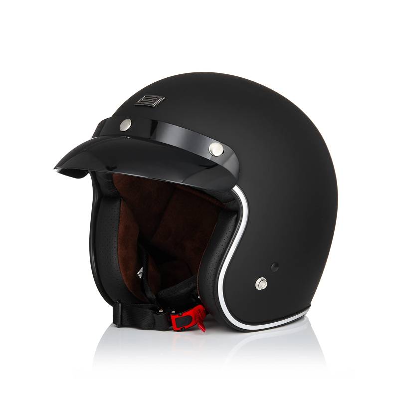 ORIGINE Motorradhelm Jethelm Vintage Rollerhelm Retro ECE-Zertifizierung (SOLID MATT Black,M) von ORIGINE