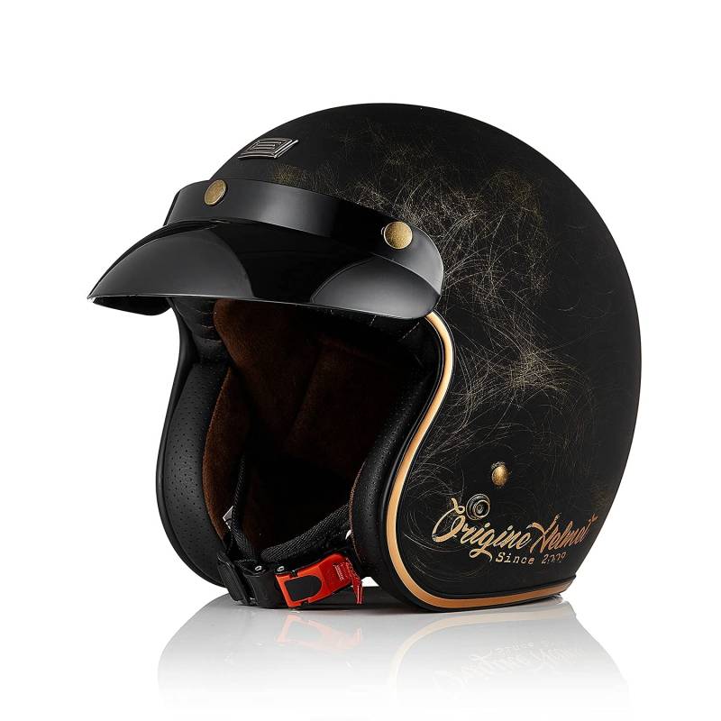 ORIGINE Motorradhelm Jethelm Vintage Rollerhelm Retro ECE-Zertifizierung (Scacco Bronze Matt,L) von ORIGINE