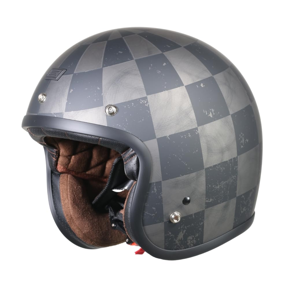 ORIGINE Motorradhelm Jethelm Vintage Rollerhelm Retro ECE2206-Zertifizierung (Solid Titanmium, L) von ORIGINE