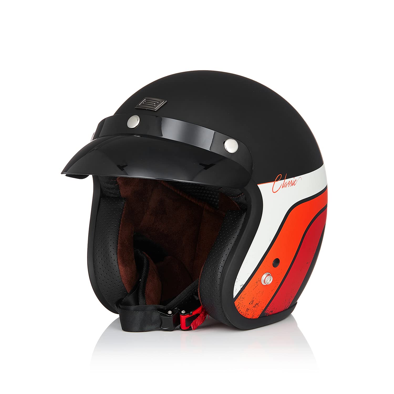 ORIGINE Öffnen 3/4 Motorradhelm Retro-Stil Jethelm Vintage ECE 22-05 Zertifizierung mit Sonnenblende von ORIGINE