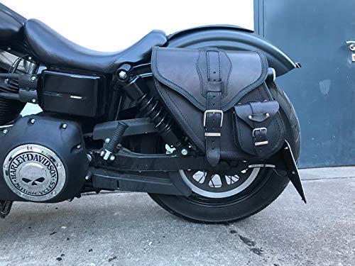 ORLETANOS Dynamite Black Satteltasche kompatibel mit Harley Davidson Dyna Glide Street Bob Modell 1996-2017 Ledertasche Sportster Seitentasche Gepäckkoffer Seitenkoffer Saddle Bag HD Linke Seite Left von ORLETANOS