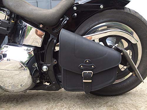 ORLETANOS Odin Black Satteltasche kompatibel mit Harley Davidson schwarz Black Leder Neu Schwingentasche Seitentasche Tasche HD Chopper Fatboy Wildstar Dragstar Bikertasche von ORLETANOS