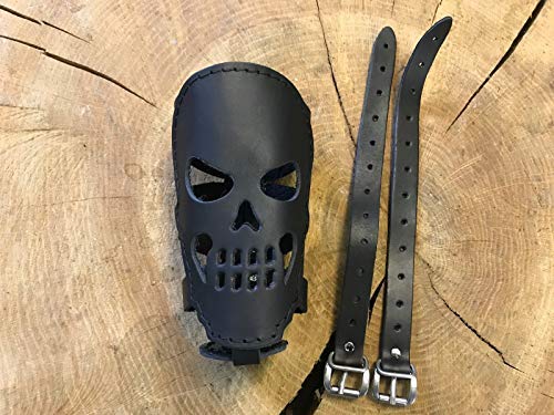 ORLETANOS Skull Flaschehalter kompatibel mit Harley Davidson Dosenhalter Getränkehalter Hot Rod V8 Beachcruiser Trike Quad Fahrrad Moped Motorrad Leder Chopper Heritage Slim schwarz Totenkopf von ORLETANOS