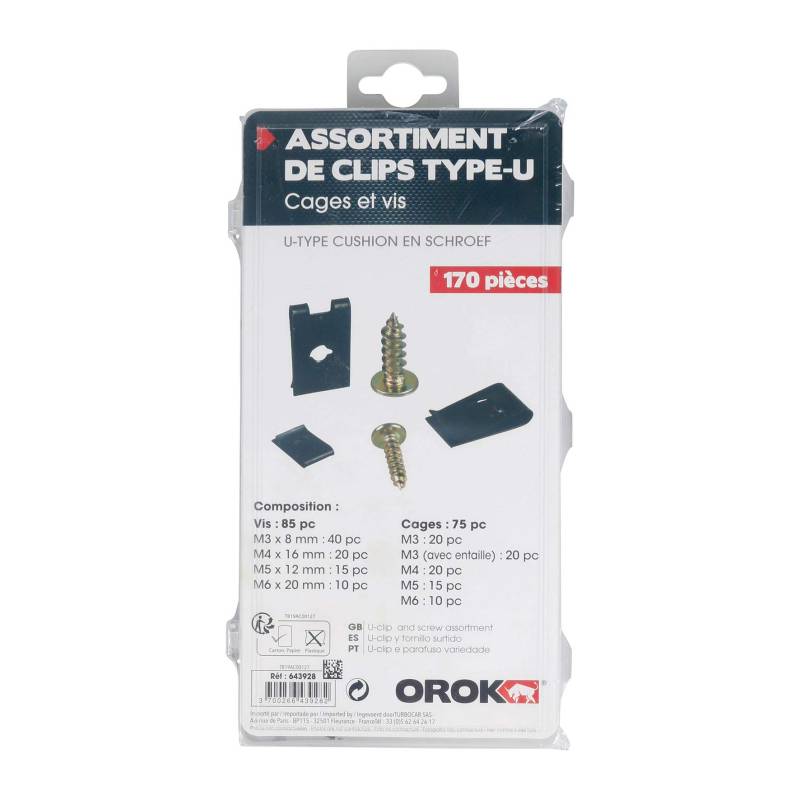 OROK 643928 Box von 170 Schrauben und Clip U von OROK