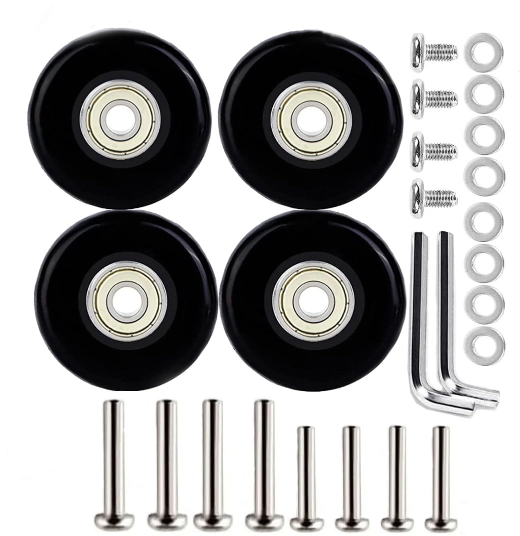 4 Stück Kofferrollen Ersatzrollen, 50 x 18mm Gummi Gepäckkoffer Rad Koffer, Ersatz Wheels, Universal Gepäck Koffer Ersatzräder, Ersatzrollen Rollen Ersatz Kofferrollen,für Gepäck Trolleys Kinderwagen von OROSTINA