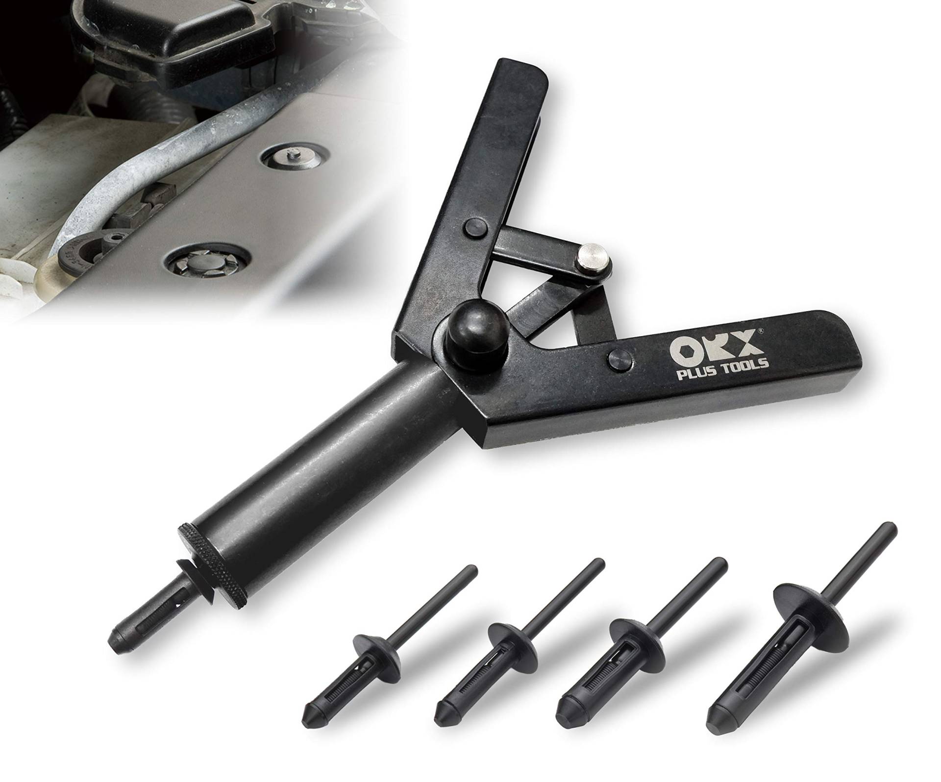 ORXPLUS Tools Kunststoff-Nietpistolen-Set, Einhandbedienung mit 40 Probennieten von ORX PLUS TOOLS