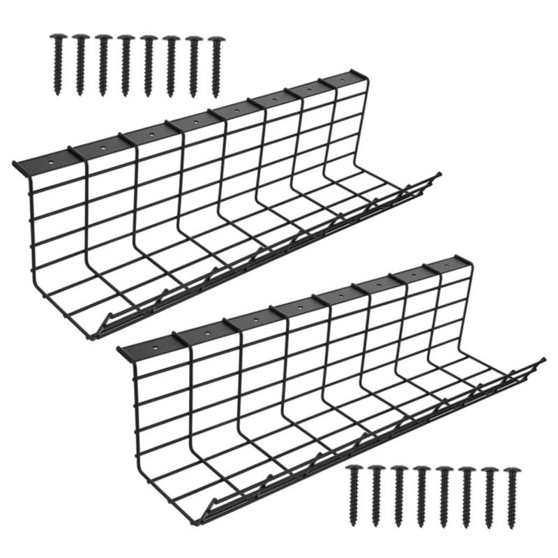OSALADI 1 Satz Draht Lagerregal Schreibtisch Kabelhalter Schreibtisch Kabelmanagement Drahthalter Für Schreibtisch Stehpult Balance Board Kabelverwaltungshalter Kabelrinne Eisen Black 2st von OSALADI
