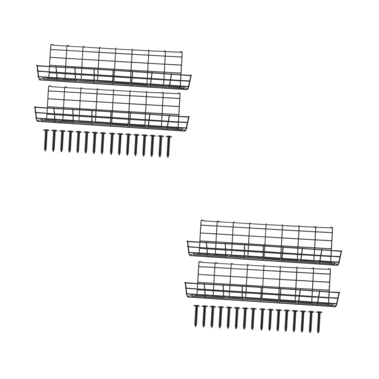 OSALADI 2 Sätze Draht Lagerregal Einheit Kabelorganisator Netz Mit Klemme Stehpult Balance Board Drahthalter Für Schreibtisch Multi Leistung Versteck Kabelbinder Eisen Black 2 Stück * 2 von OSALADI