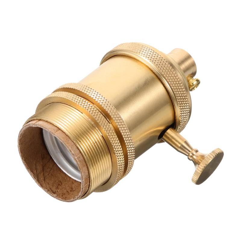 OSALADI Retro-lampenfassung Glühbirnen-adapterfassung Intelligentes Licht, Nicht Neutral Led Ring Lattenlampenhalter Lüfterschrauben in Lampenfassung 3-polige Lampenfassung Golden Kupfer von OSALADI