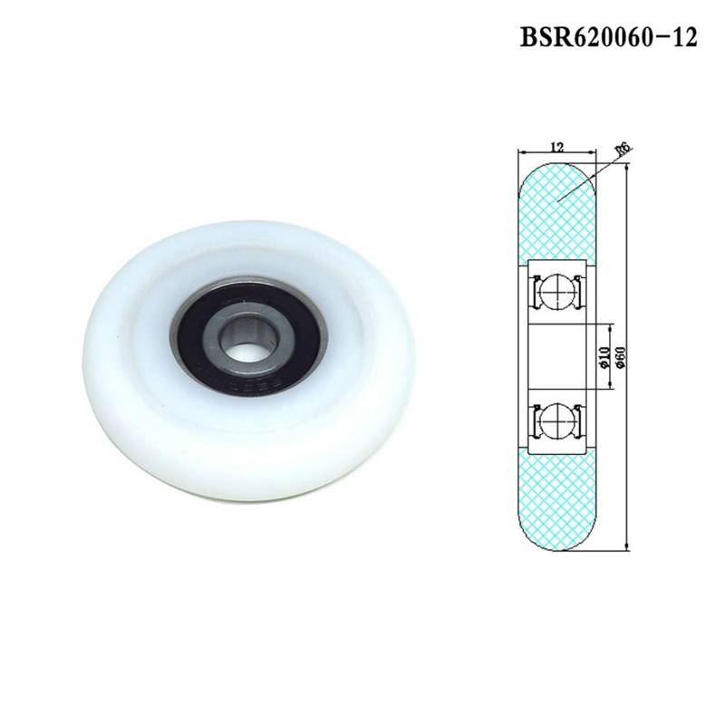 1pc 60mm Diameter 10mm Bore Bearing Wheel 10x60x12 BSR620060-12 POM Coated Pulley 10 * 60 * 12 Rower Machine Roller OSBCMZGE(10x60x12mm) von OSBCMZGE