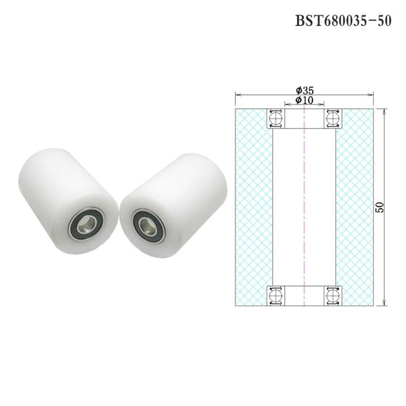 1pcs 10x35x50 Double Bearing POM Coated Roller BST680035-50 35mm Diameter Guide Wheel 10 * 35 * 50 Bearing OSBCMZGE(10x30x20mm) von OSBCMZGE