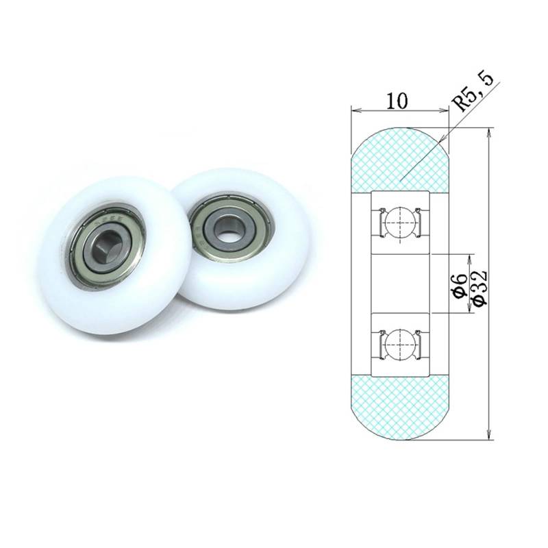 1pcs 6x32x10 POM Coated Rowing Machine Roller BSR62632-10 OD 32mm Rower Wheel Bearing Pulley 6 * 32 * 10 OSBCMZGE(10x40x10mm) von OSBCMZGE