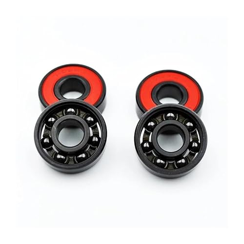 4pcs 608 2RS Hybrid Black Ceramic Ball Bearing 8 * 22 * 7mm ABEC-11 High Speed Roller Skate Skateboard Wheel Miniature Bearings OSBCMZGE von OSBCMZGE