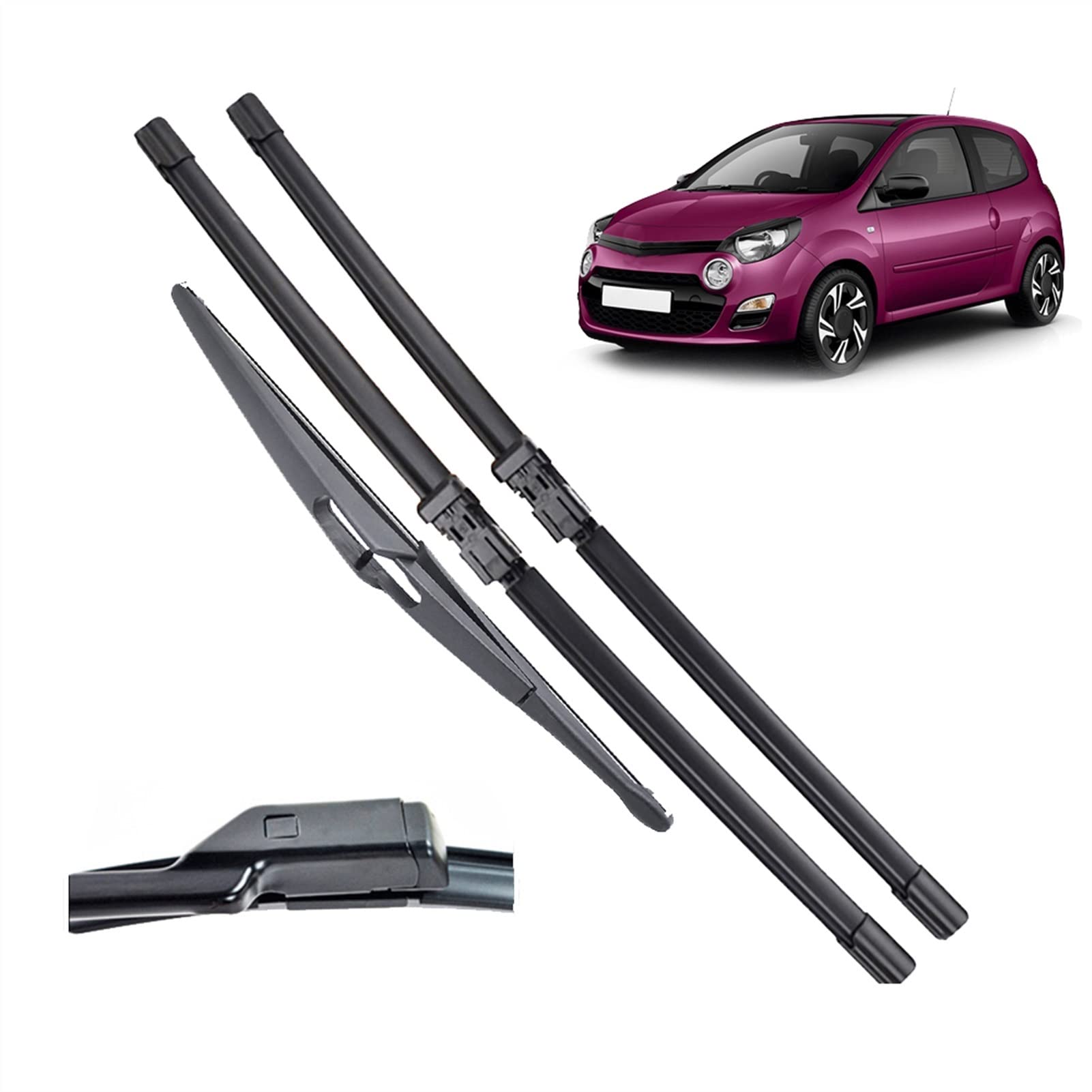 Autowischer Für Renault Für Twingo 2 BJ 2007–2014 Scheibenwischer LHD Vorne Und Hinten Wischerblätter Set Windschutzscheibe Windschutzscheibe Fenster 24 "+ 16 "+ 12" von OSCCAR