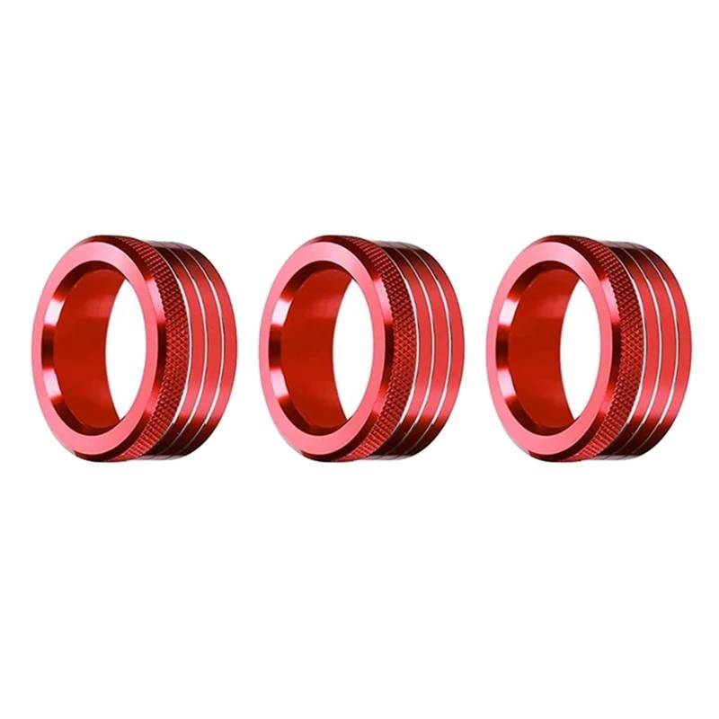 OSERRIR [Replacement] 3 Stücke Auto Mittelkonsole Air AC Knopf Volumen Ringe Trim Abdeckung Taste for Subaru for BRZ for Toyota 86 for GT86 2013-2020 Kits Blau (Red) von OSERRIR