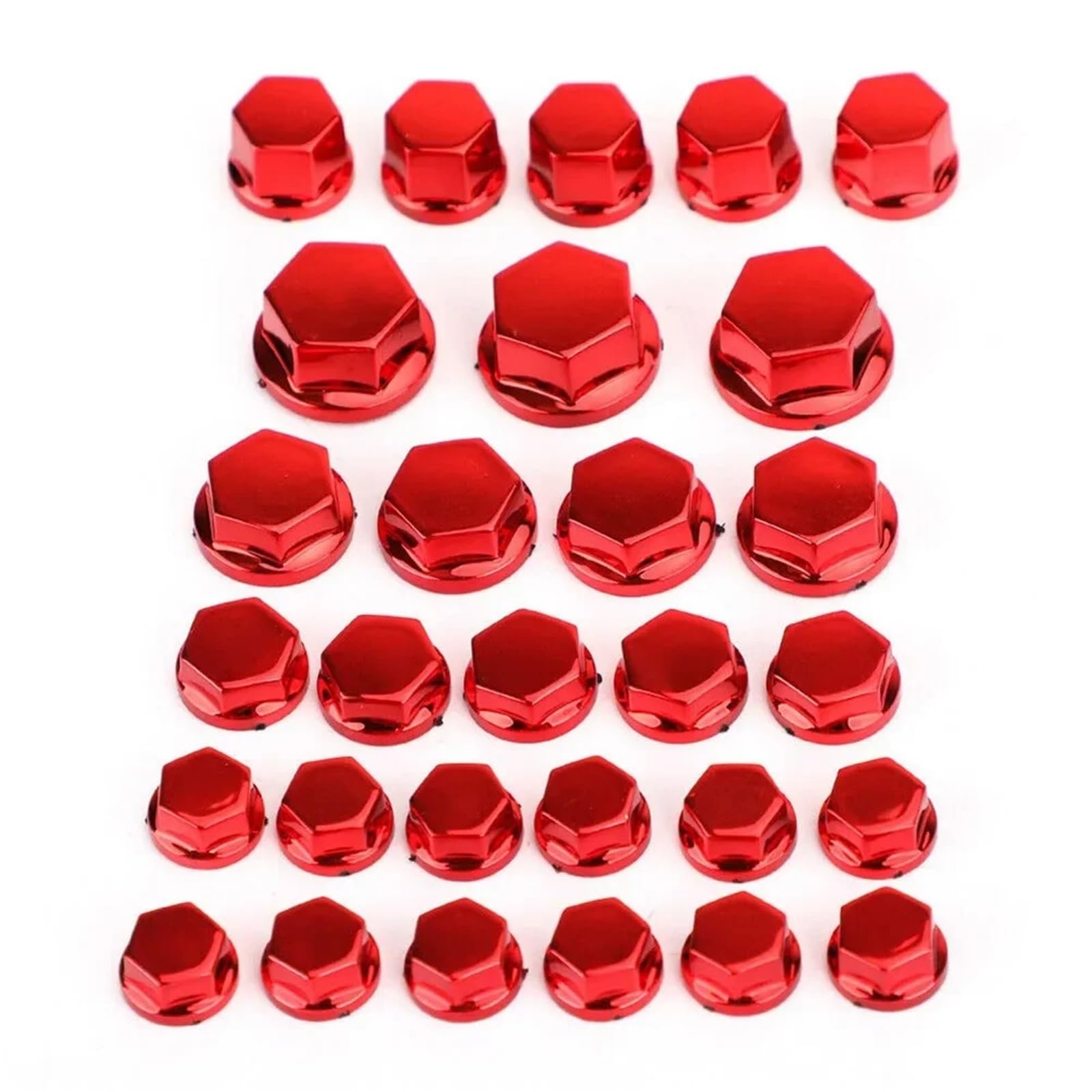 OSERRIR [Replacement] 30PCS Rot Motorrad Innensechskant Schraube Covers Schutz Trim Kappe Galvanisierte Motorrad Zubehör von OSERRIR