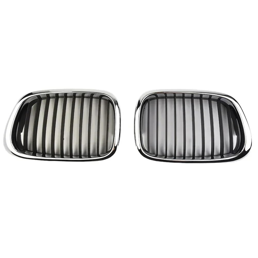 OSERRIR [Replacement] Schwarze Gitter, Ersatzgitter for BMW E39 1998–2003, for Limousine 525/530/535/540/M5, Chrom-Silber-Umriss, Autozubehör von OSERRIR