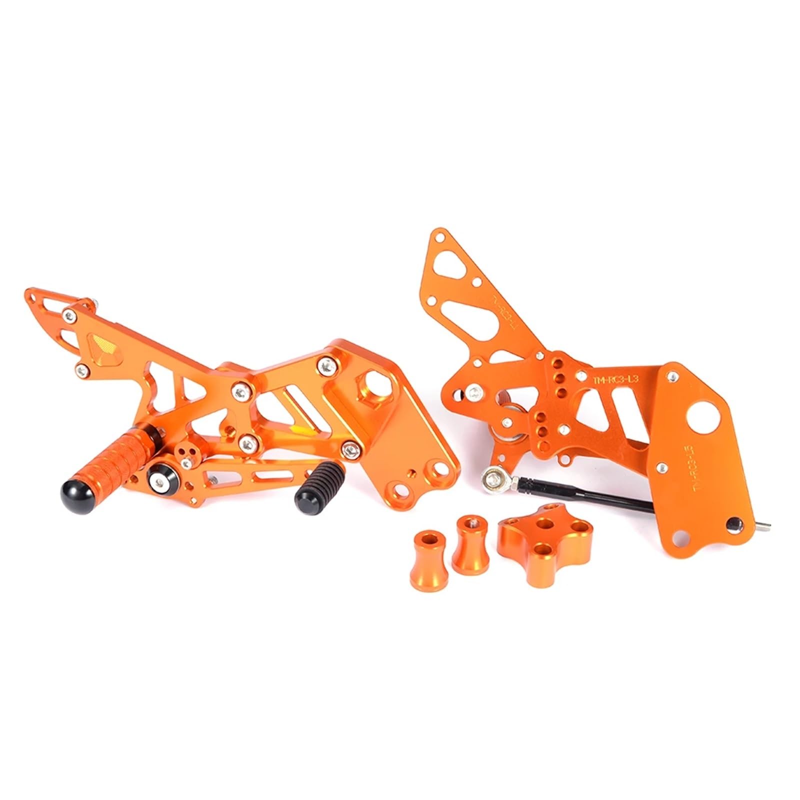 OSERRIR [Replacement] for KTM RC125 RC200 RC390 RC 125 200 390 2014 2015 2016-2021 2020 Einstellbare Reiter Hinten Sets Fußrastenanlage fußstütze Fußrasten (Orange) von OSERRIR