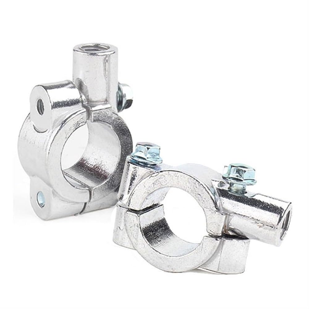 Motorrad-Lenkerspiegelhalterung Klemme Rückspiegelhalterung Adapter 2 Stück 7/8" Zoll 22mm 25mm 10mm 8mm Gewinde Motorrad Parts (Color : Silver-25mm-M10) von OSKOE