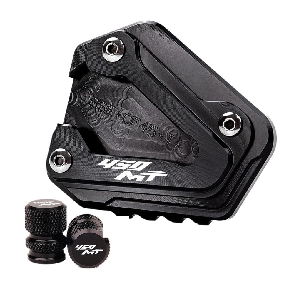 Motorrad Kickstand Fuß Seitenständer Für CFMOTO 450MT 2024 450 MT MT450 2025 Zubehör Motorrad Aluminium Ständer Fuß Seitenständer Vergrößerungspad & Reifenkappen von OSNFTXPED