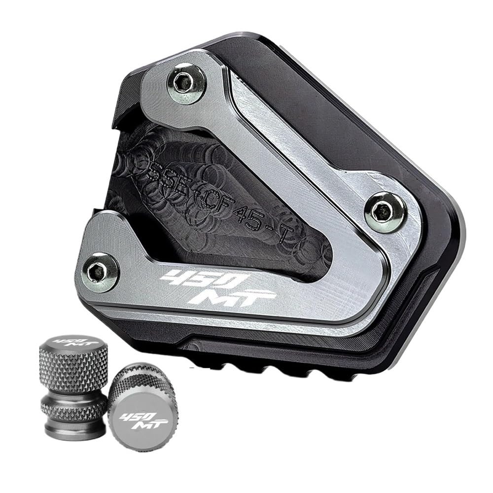 Motorrad Kickstand Fuß Seitenständer Für CFMOTO 450MT 2024 450 MT MT450 2025 Zubehör Motorrad Aluminium Ständer Fuß Seitenständer Vergrößerungspad & Reifenkappen von OSNFTXPED