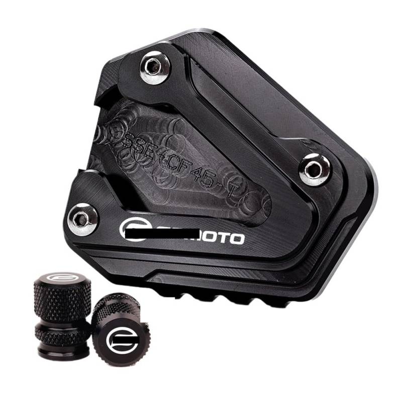 Motorrad Kickstand Fuß Seitenständer Für CFMOTO 450MT 2024 MT450 450 MT 2025 Motorrad Zubehör Aluminium Ständer Fuß Seite Stehen Enlarger Pad Reifen Vale Caps von OSNFTXPED