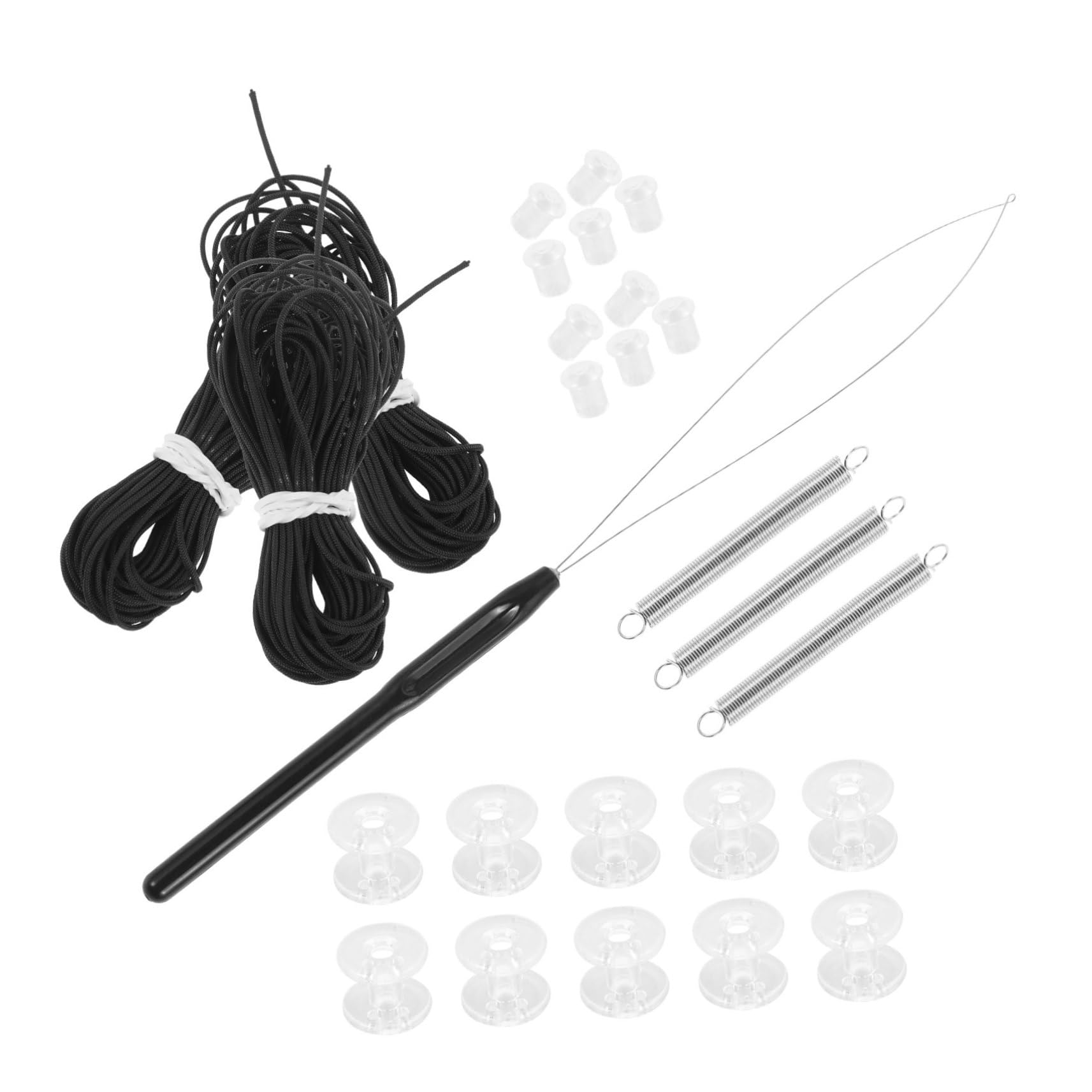 OSOLADY 1 Satz RV-Faltenvorhangschnur Haar Lametta Kit temporäre Jalousien Rollos Rollo Reparaturset für Wohnmobile Wohnmobilfenster Zubehör Wohnmobil-Sonnenschutz-Reparaturset Nylon Black von OSOLADY