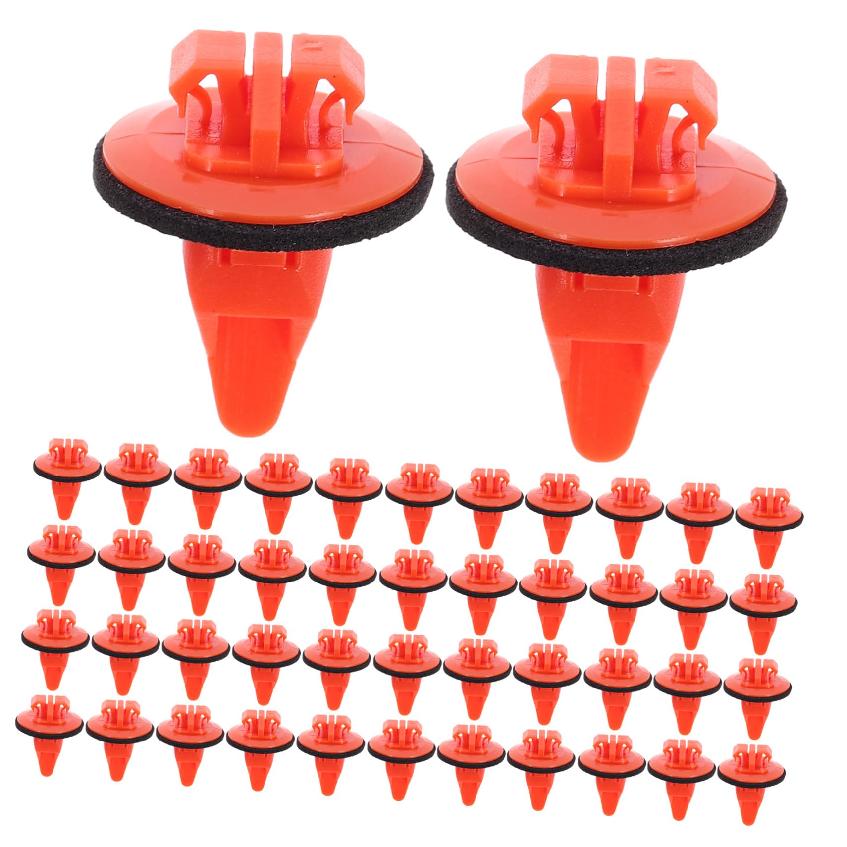 OSOLADY 100st Glockenmund-modellclip Autofüller Karosseriefüller Automatten Universal Kabel Diffusor Nieten Zange Stoßstangenclip Stopper Lagerbehälter Trimmen Tür Liner Orange Plastik von OSOLADY