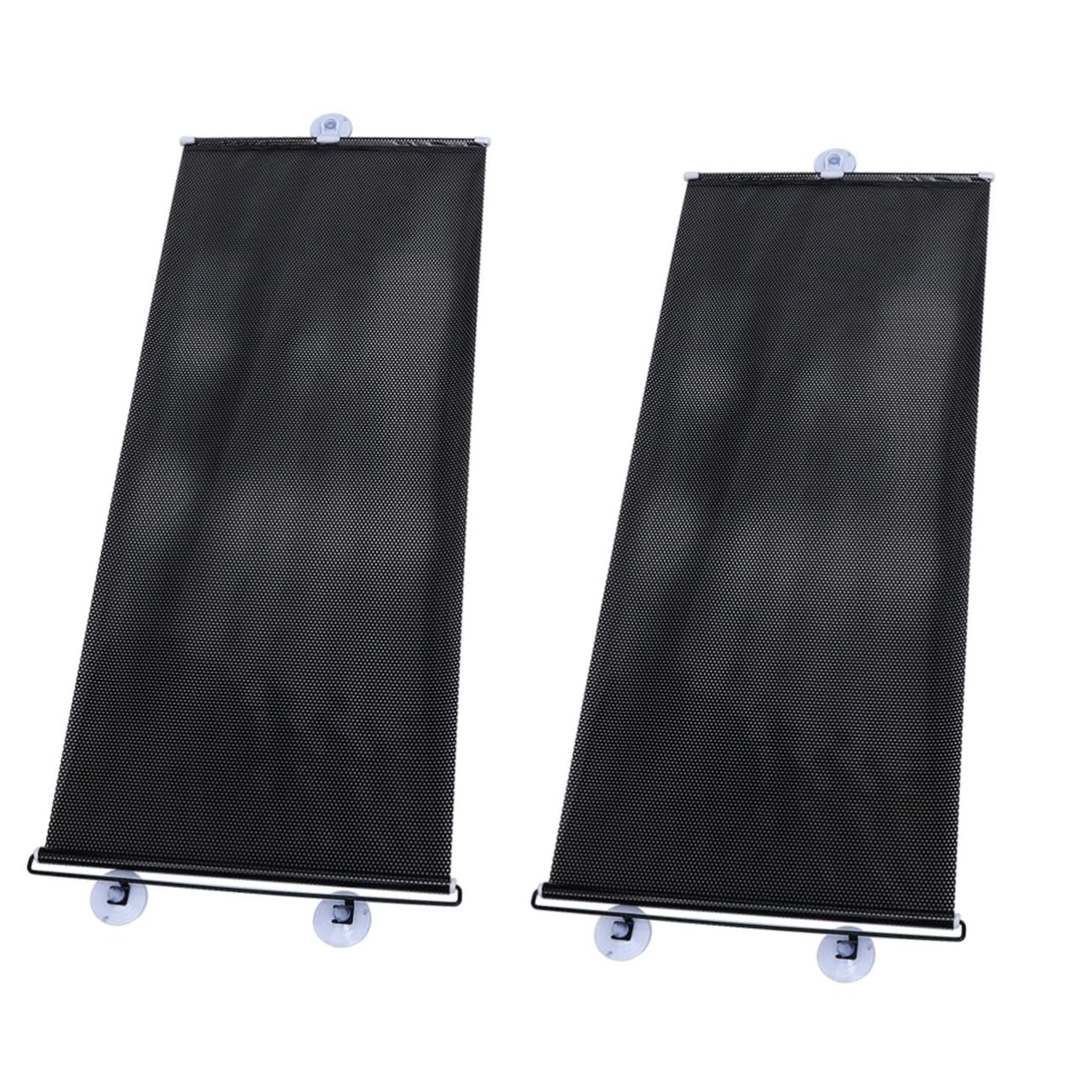 OSOLADY 2 Sätze Sonnenschutz Auto Fenster Schatten faltbares Sonnensegel Auto Windschutzscheibe Regenschirm Schutzschild für die Windschutzscheibe eines Autos Autofensterrollos PVC Black von OSOLADY