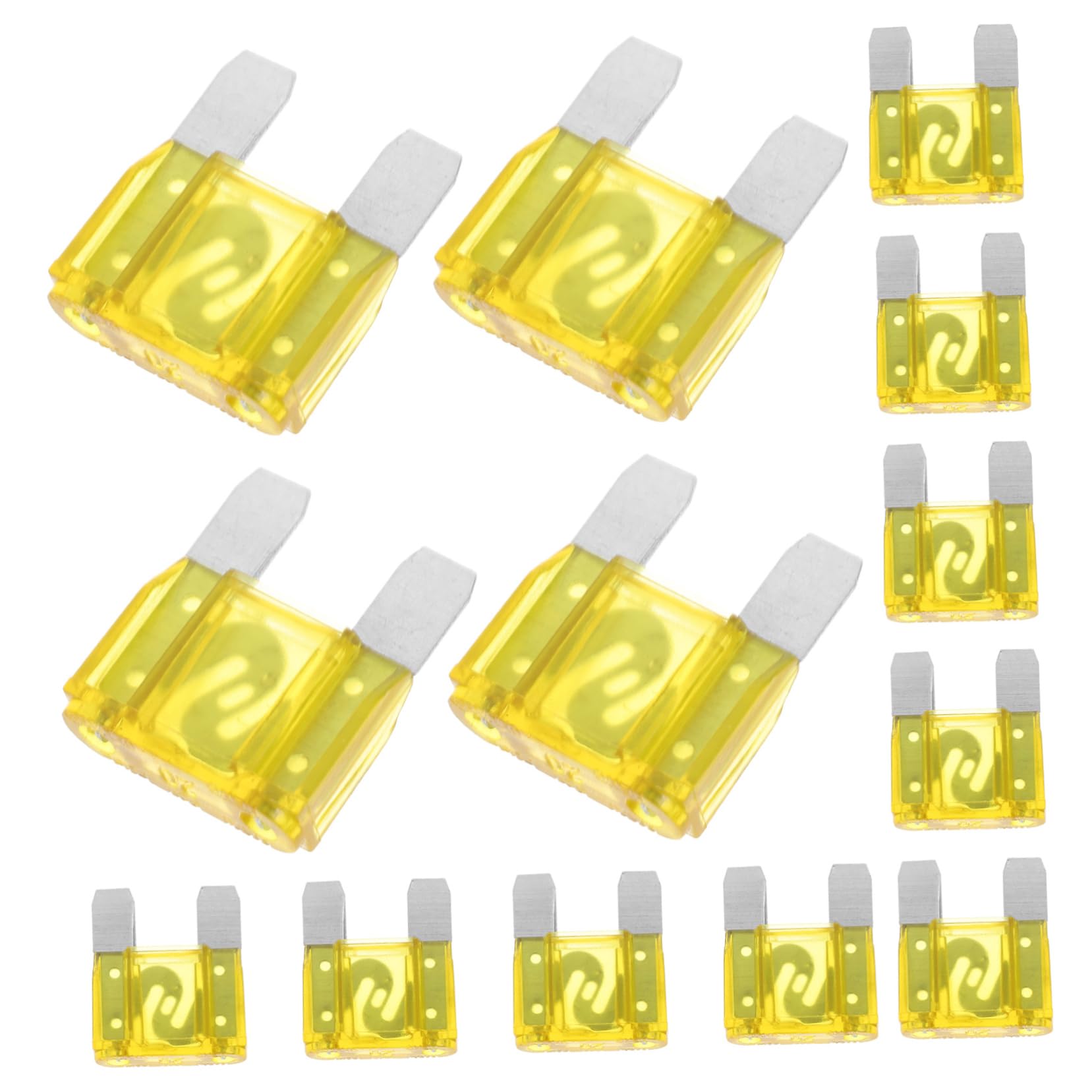 OSOLADY 20st Auto Sicherung Automotive Mini Bausätze Auto Mini Rad Sicherung Für Automobil Bausatz Mikro-kit Automatische Sicherung LKW-sicherungssatz Auto-sicherungs-kit Yellow Plastik von OSOLADY