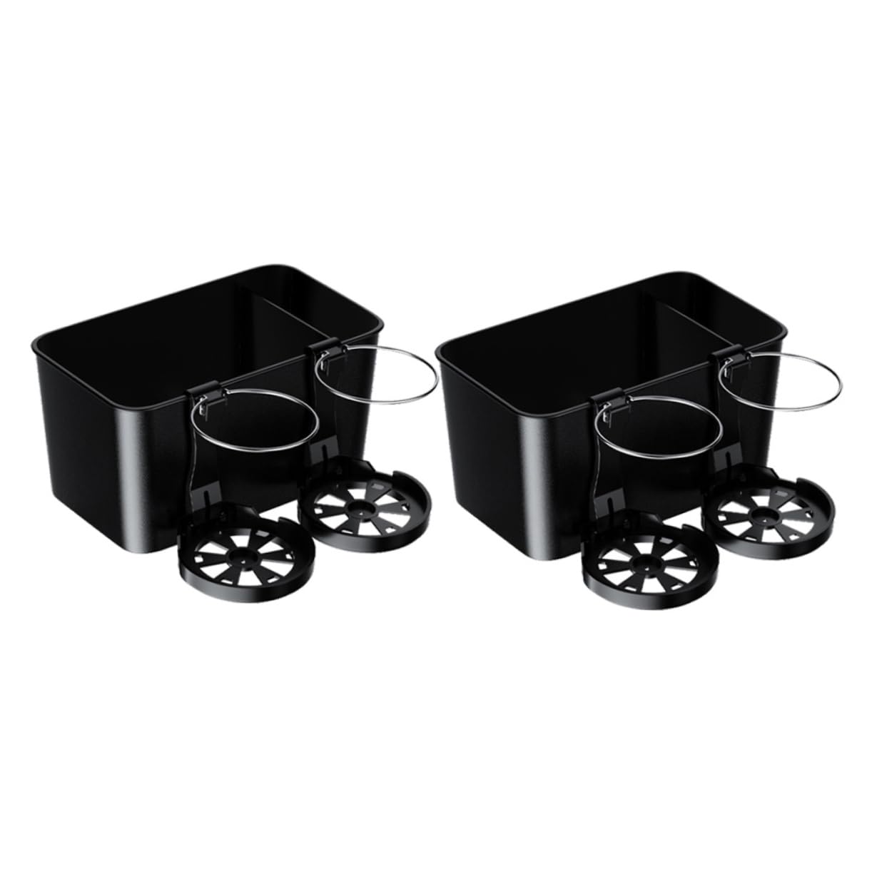 OSOLADY 2er-Box Auto Kleiderboxen Aufbewahrung Handlauf Regalhalterung Aufbewahrungskorb Auto-Organizer Autoarmlehnen-getränkehalter Black Abs von OSOLADY