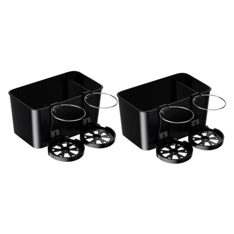 OSOLADY 2er-Box Auto Kleiderboxen Aufbewahrung Handlauf Regalhalterung Aufbewahrungskorb Auto-Organizer Autoarmlehnen-getränkehalter Black Abs von OSOLADY