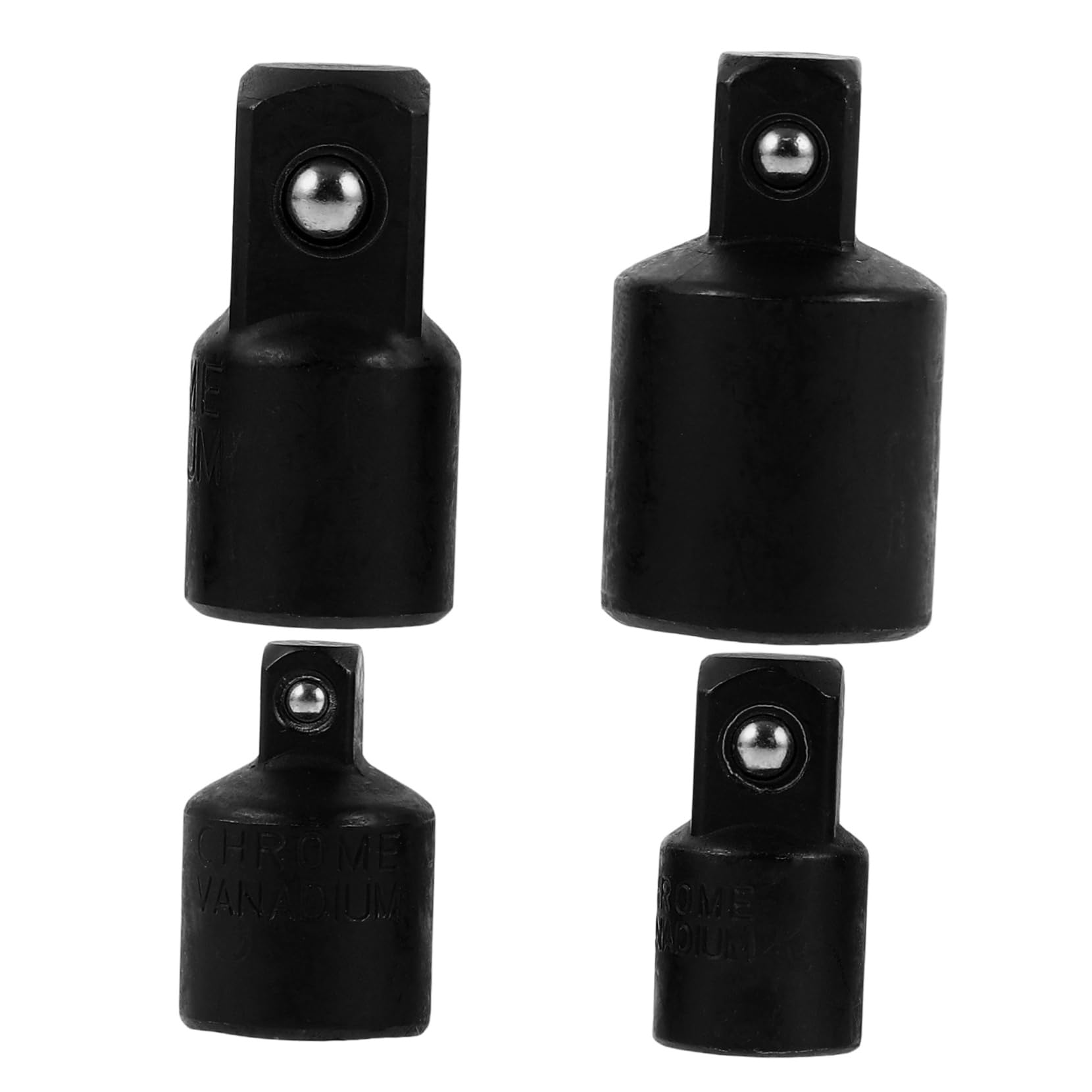 OSOLADY 4-teiliges Set Schraubenschlüsseladapter Schlagbohrmaschine Schlagadapter Schlagschrauber Sortierte Steckdose Ratschenschlüssel Antreiben Chrom-Vanadium-legierter Stahl Black von OSOLADY