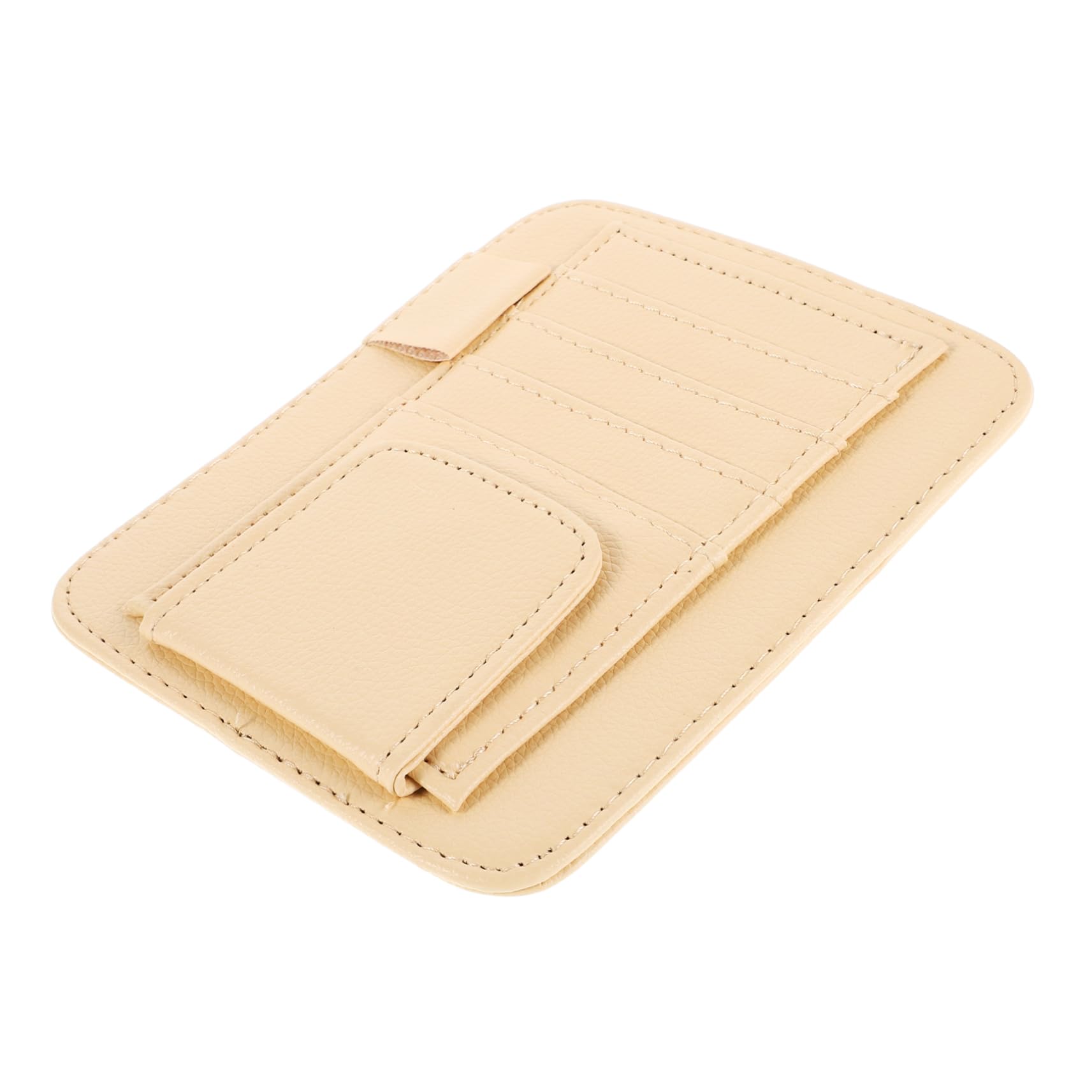 OSOLADY Inhaber Eines Autotickets Autonetztasche Handtaschenhalter Kariertes Autozubehör Auto-geldbörsenhalter Zwischen Den Sitzen Sonnenblenden-brillenhalter Autositz-Organizer Pu Beige von OSOLADY