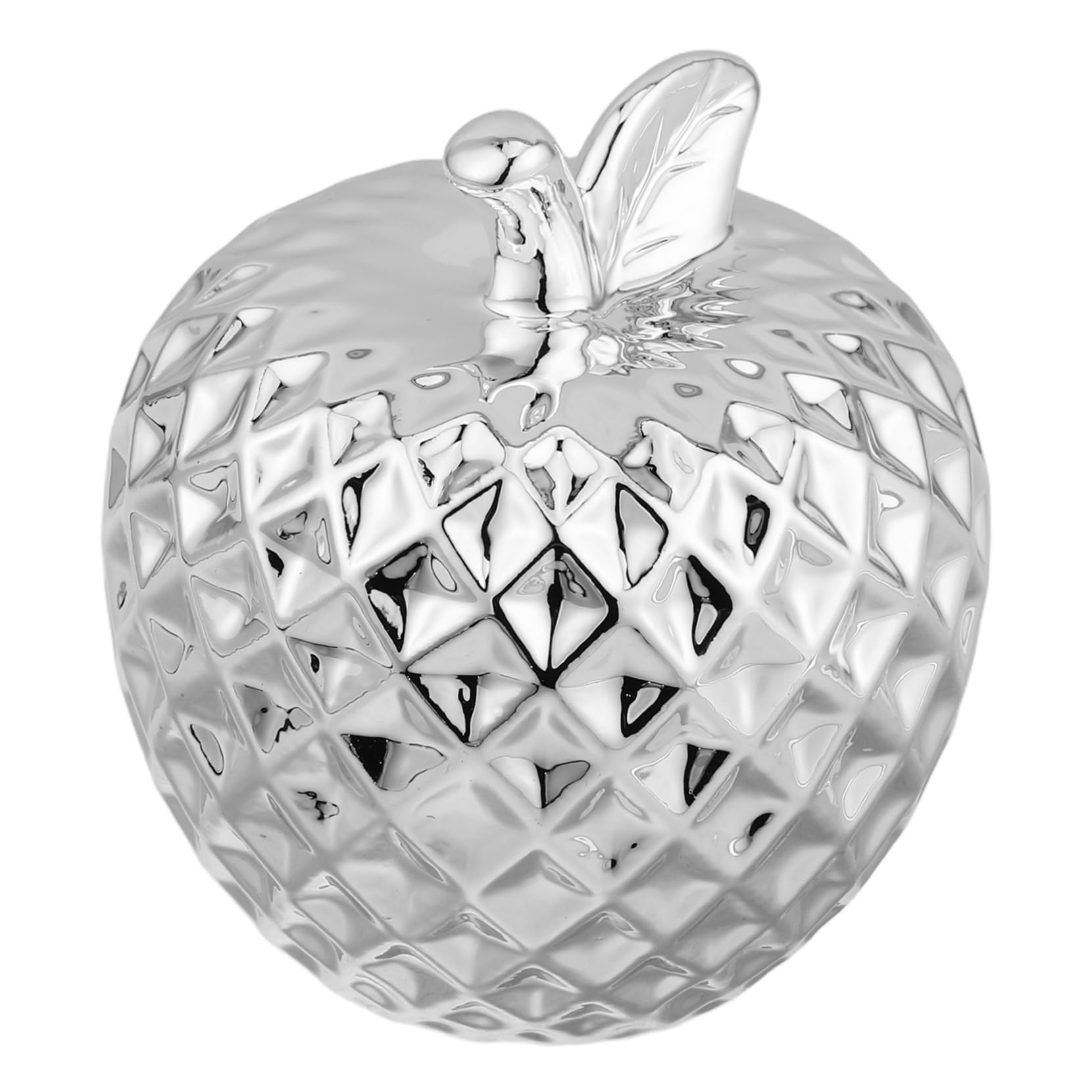 OSOLADY Keramik-Apfel-Ornament Apfelverzierung Aus Keramik Tischdeko Im Wohnzimmer Modernes Keramikdekor Kleines Fruchtförmiges Kunsthandwerk Apfeldekor Aus Keramik Weißes Porzellan Silver von OSOLADY