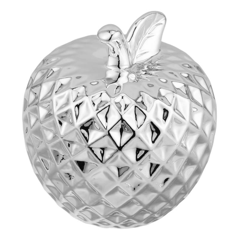 OSOLADY Keramik-Apfel-Ornament Apfelverzierung Aus Keramik Tischdeko Im Wohnzimmer Modernes Keramikdekor Kleines Fruchtförmiges Kunsthandwerk Apfeldekor Aus Keramik Weißes Porzellan Silver von OSOLADY