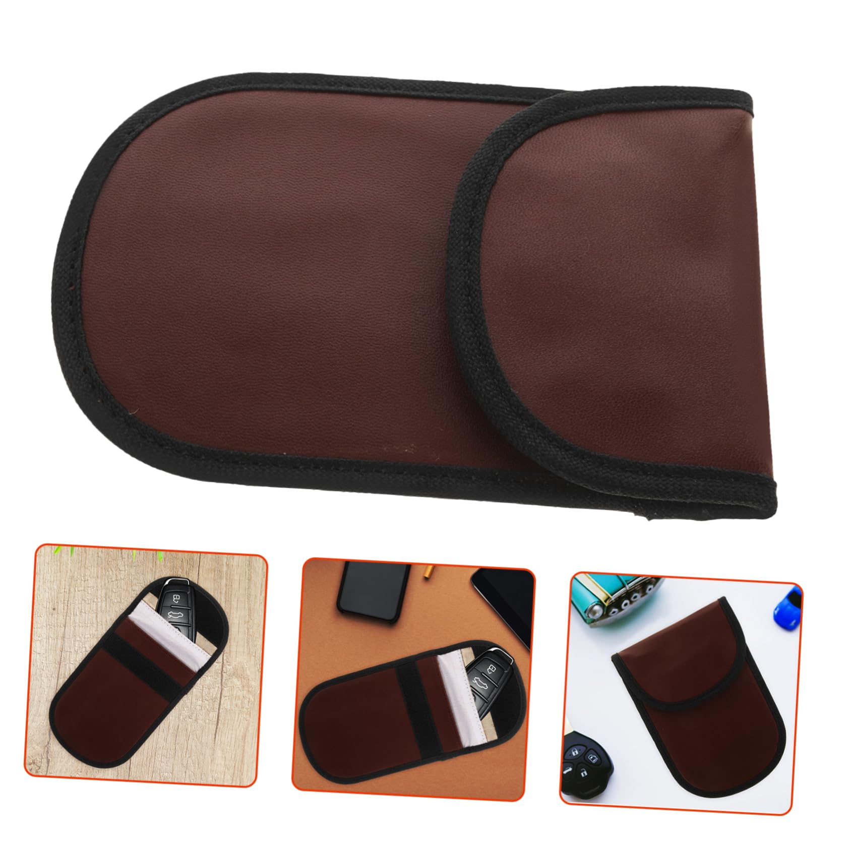 OSOLADY Tasche Für Autoschlüssel Hausschlüsselabdeckung Tastenabdeckungen Schlüsselanhängerhalter Schlüsseletuis Kleines Schlüsseletui Kleine Schlüsseltaschen Autoschlüsselhülle Pu Brown von OSOLADY