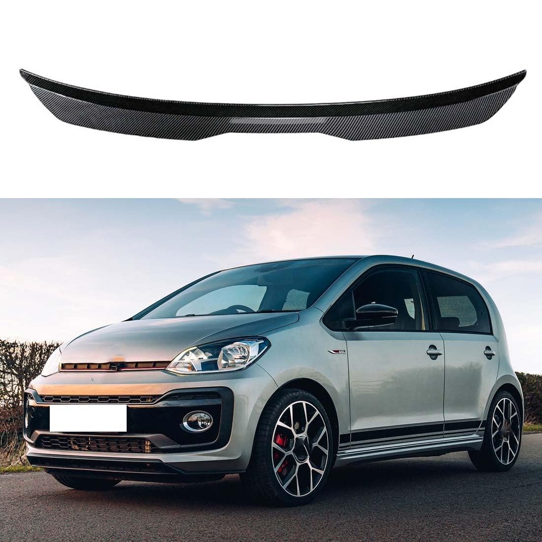 Auto-Heckspoiler für VW UP e-UP R-Line, ABS-Fließheck-Formteil, Heckflügel-Außenzubehör,Carbon Fiber Look von OSTREY