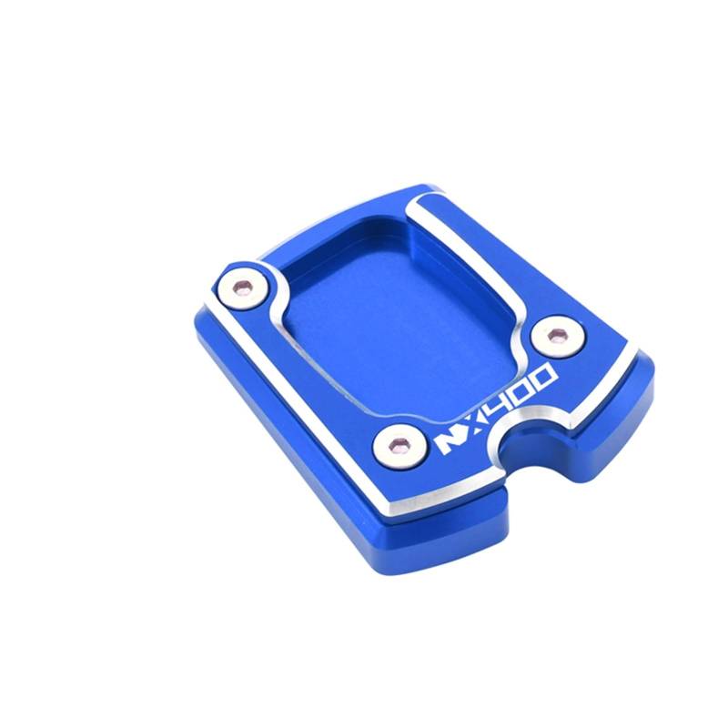 Motorrad Fuß-Verbreiterung Ständer Geeignet Für NX400 Modifiziertes Zubehör Kleine Fußstütze Breite Matte Seitenklemme Große Sitzstütze Auto-Seitenklemme Matte(Blue,A) von OSWINT