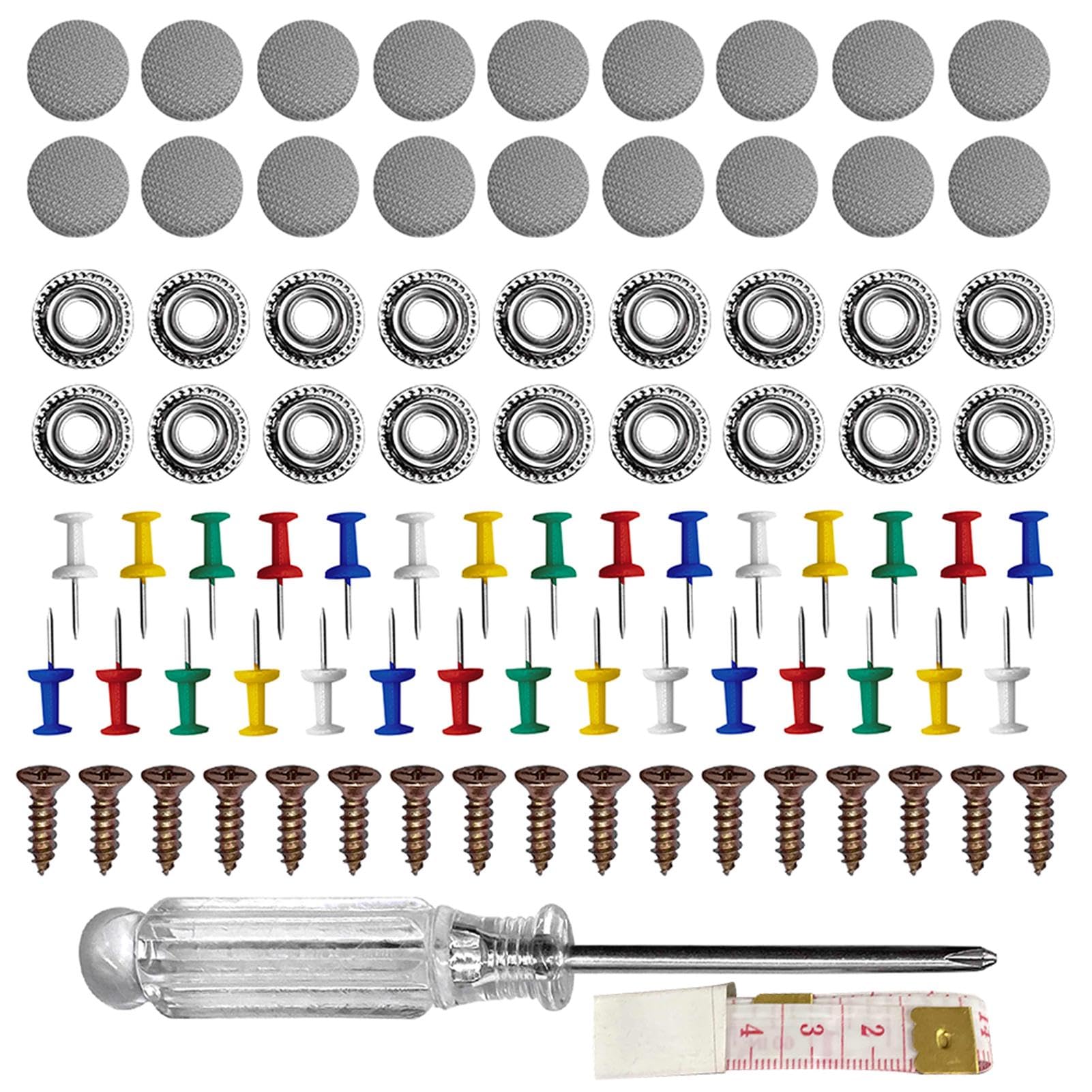 65 Stück Dachhimmel Reparatur Set, mit Stecknadeln Schraubendreher und Maßband, KFZ Reparatur Nieten für Alle Autos(FARBE:wie gezeigt) von OTAIVE
